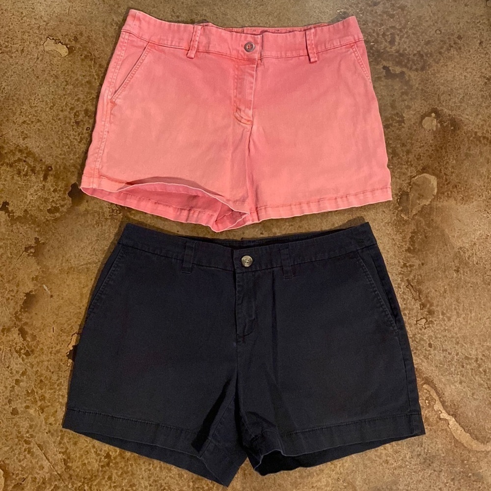 ARTISAN NY coral pink and Faded‎ Glory black cotton chino shorts 2 pack set